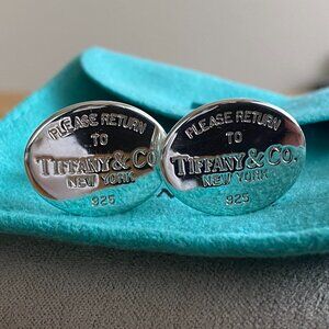 Tiffany&Co. Please Return to Sterling Silver Oval Cufflinks